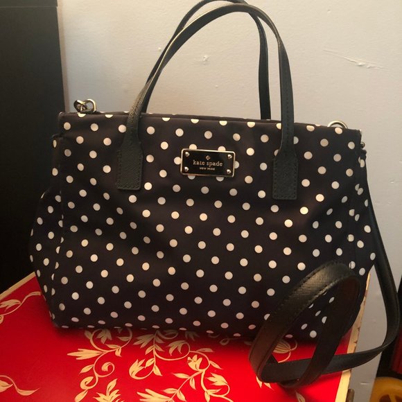 Kate Spade Blake & White Polka Dot Crossbody Bag